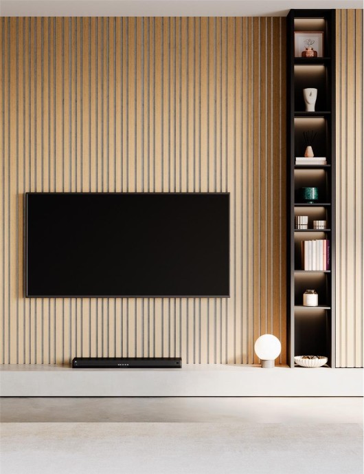 Akustični stenski panel s furnirjem EBENOVINA NATURAL